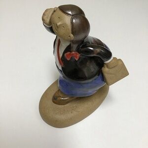 Rodo Padilla Mexican Artist Signed Sculpture Ceramic Girl Boss Woman on Phone